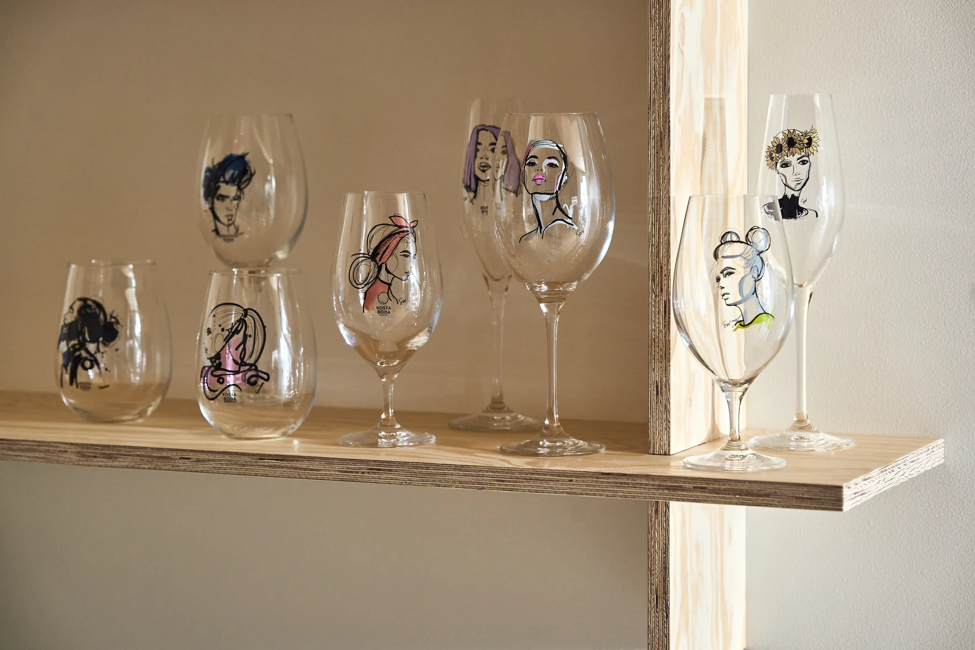 All about you wine glass 52 cl 2 pack, Miss him (blue) Kosta Boda
