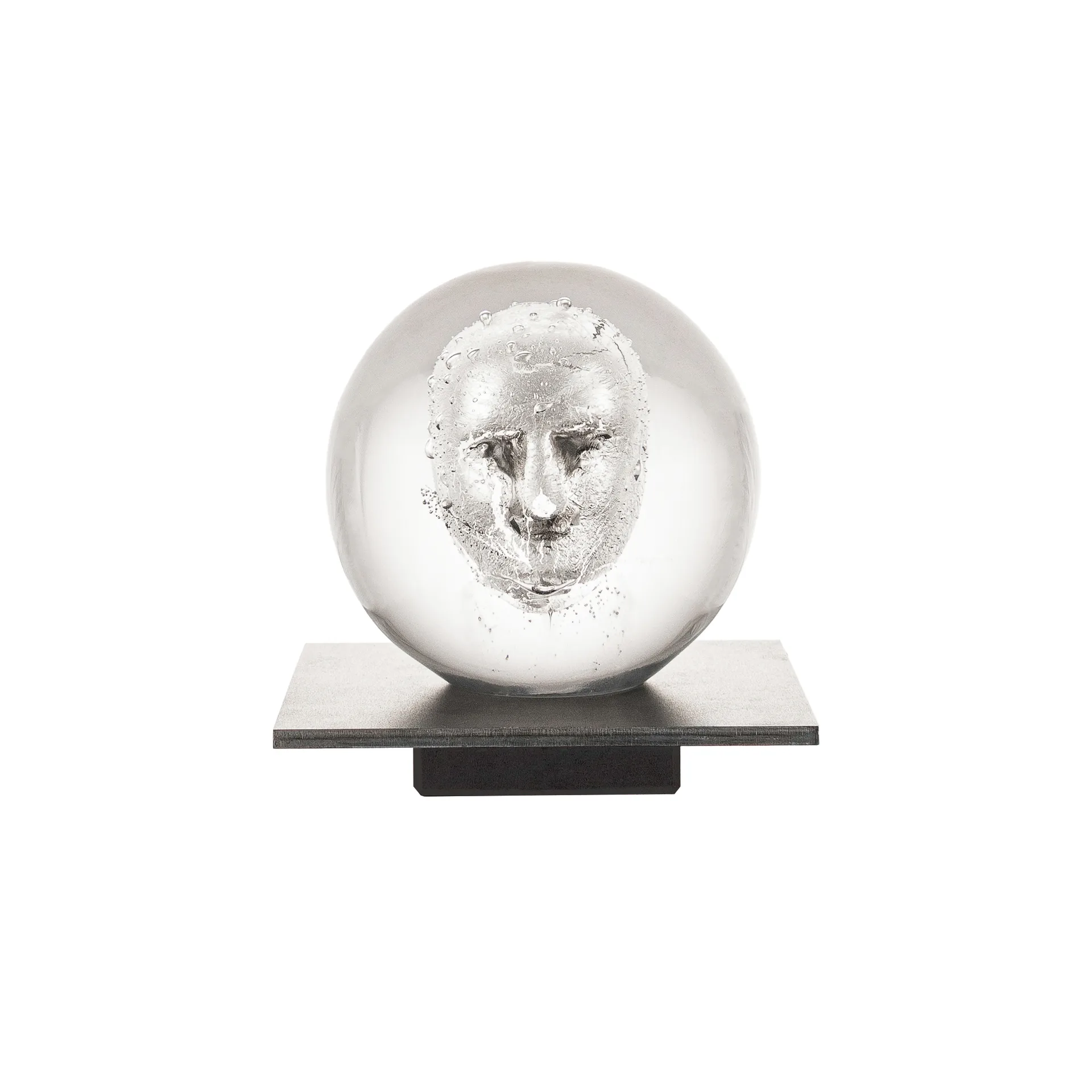 BV Headman glass sculpture, clear Kosta Boda