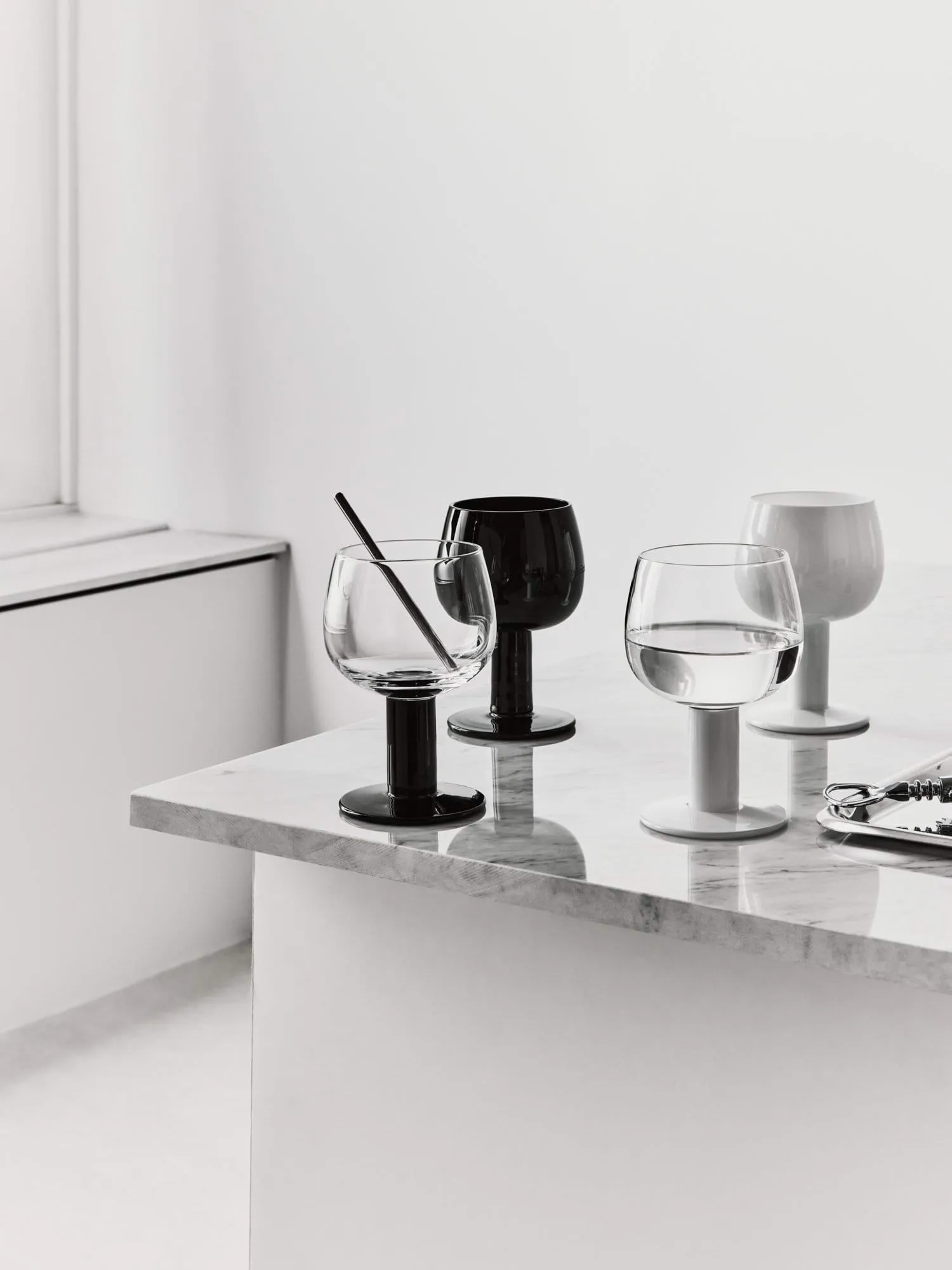Father’s glass, White-black, 4-pack Kosta Boda
