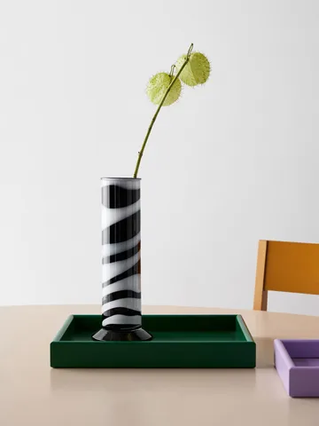 Lab cylinder vase 30 cm - Black-white - Kosta Boda