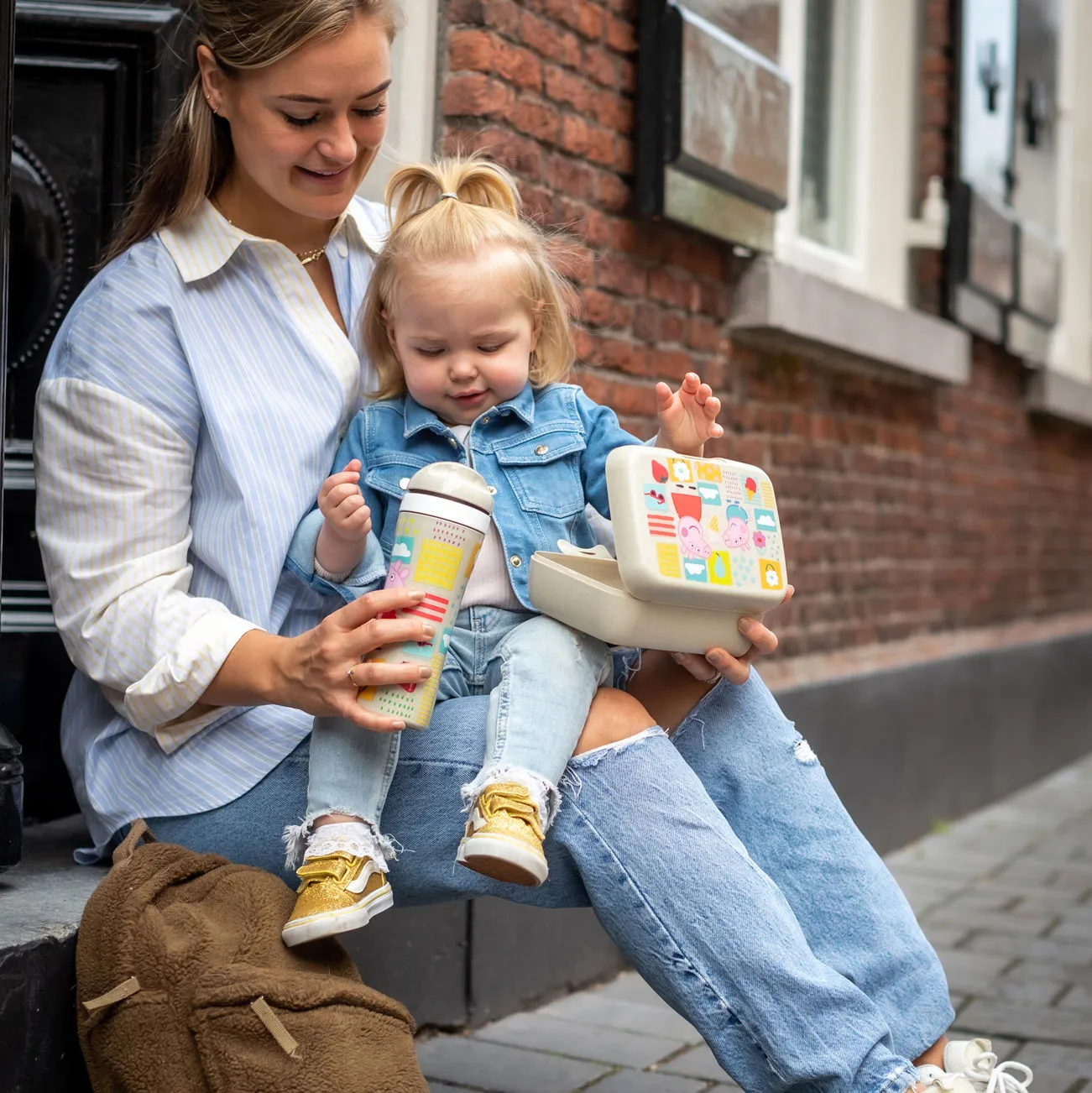 Candy Greta Gris lunchbox L, Beige Koziol
