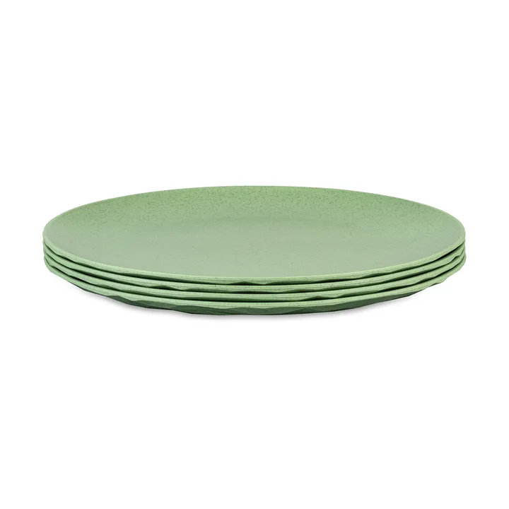Club plate Ø26 cm 4-pack biocircular thermoplastic - Nature leaf green - Koziol