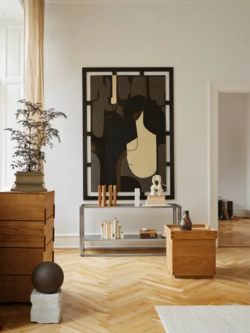 Foldable console 124x60 cm - Brushed stainless steel - Kristina Dam Studio