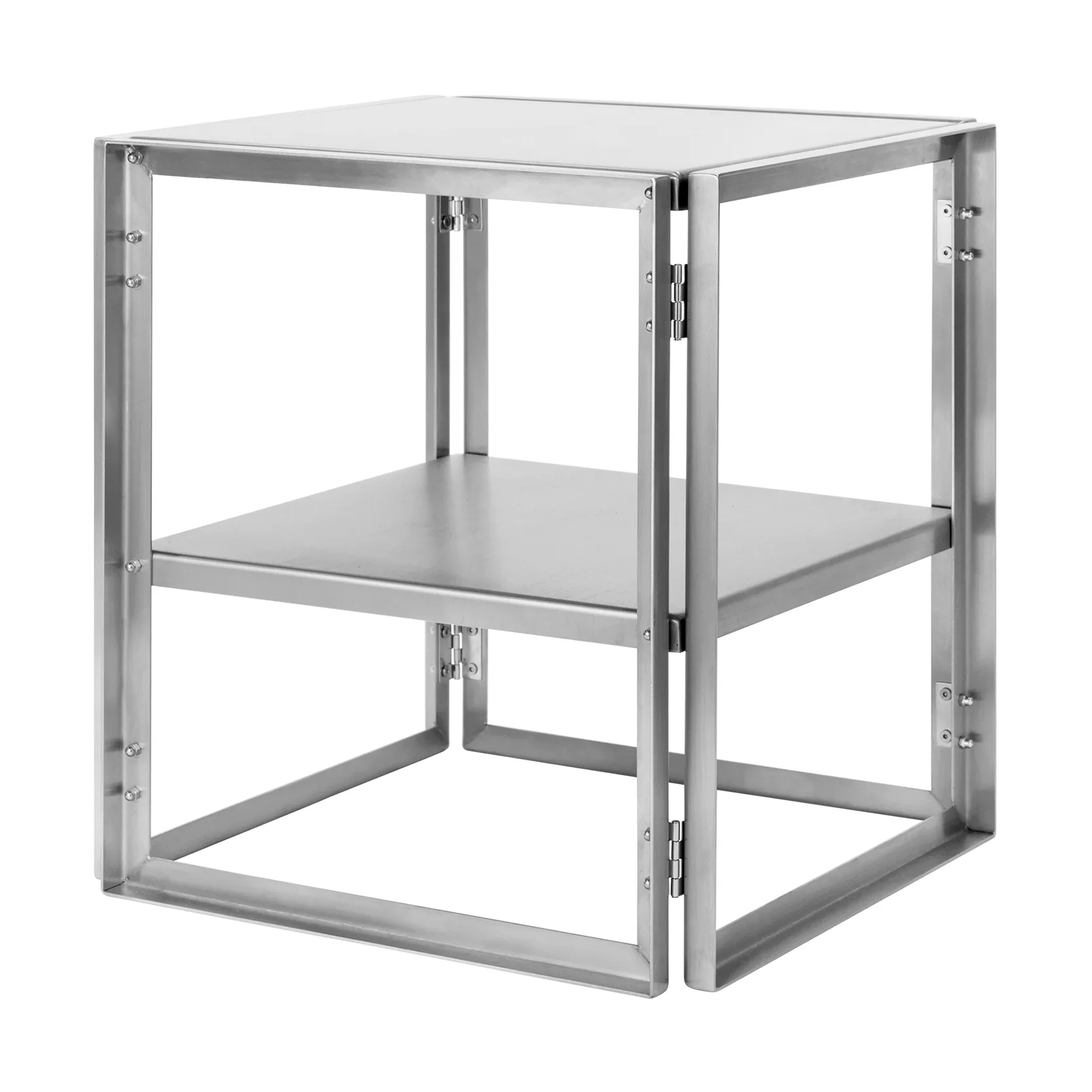 Foldable side table 40x40 cm, Brushed stainless steel Kristina Dam Studio