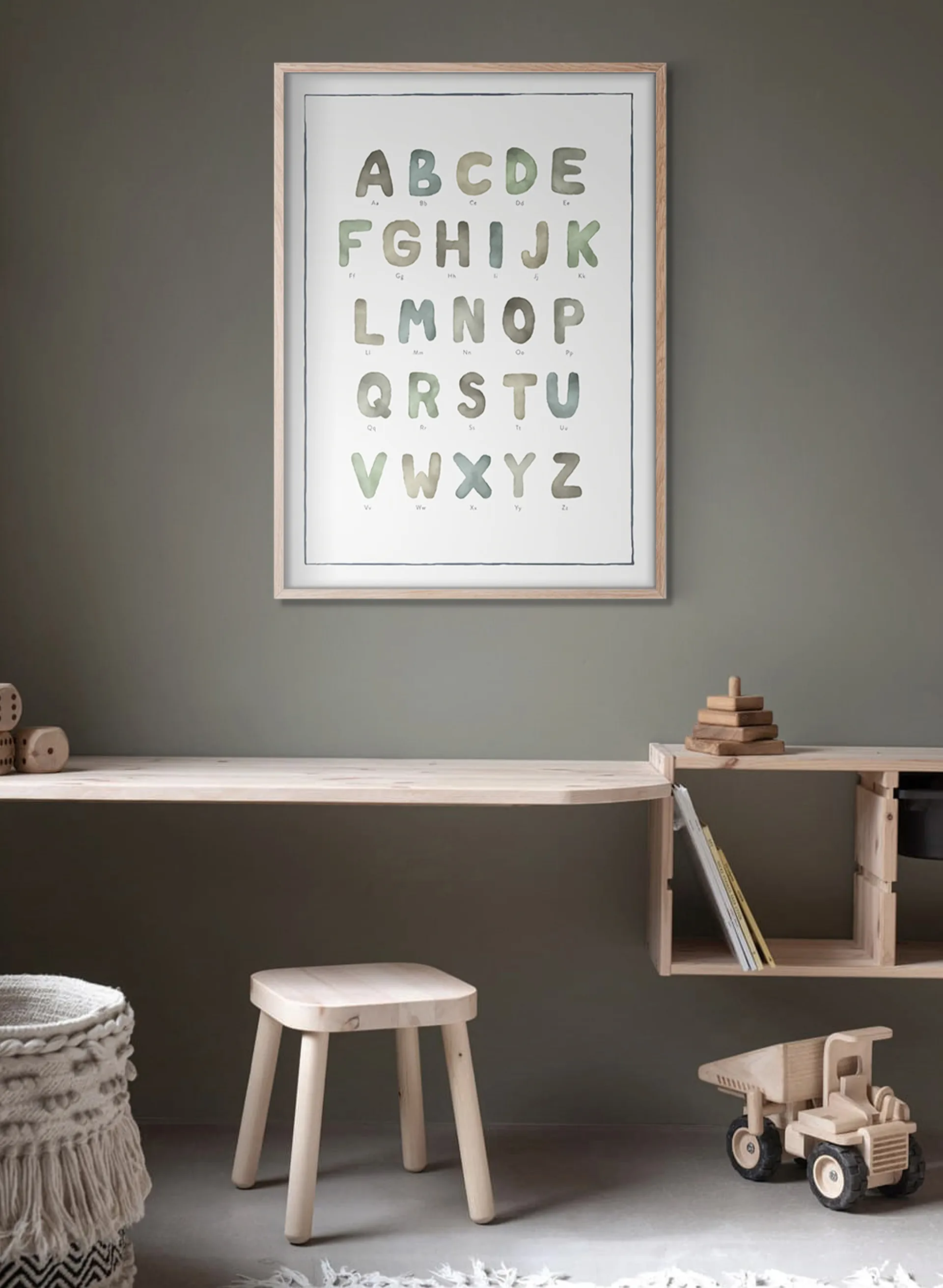 The Alphabet watercolour Poster, 30x40 cm Kunskapstavlan®
