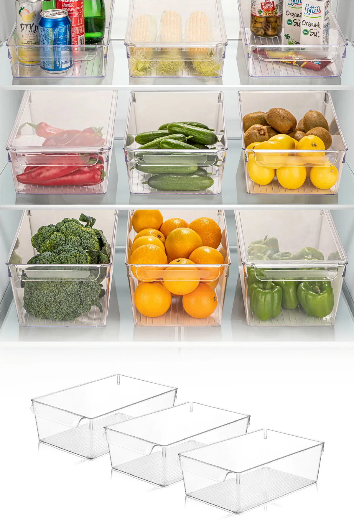 Evora refrigerator storage 3 pieces, Low Kütahya