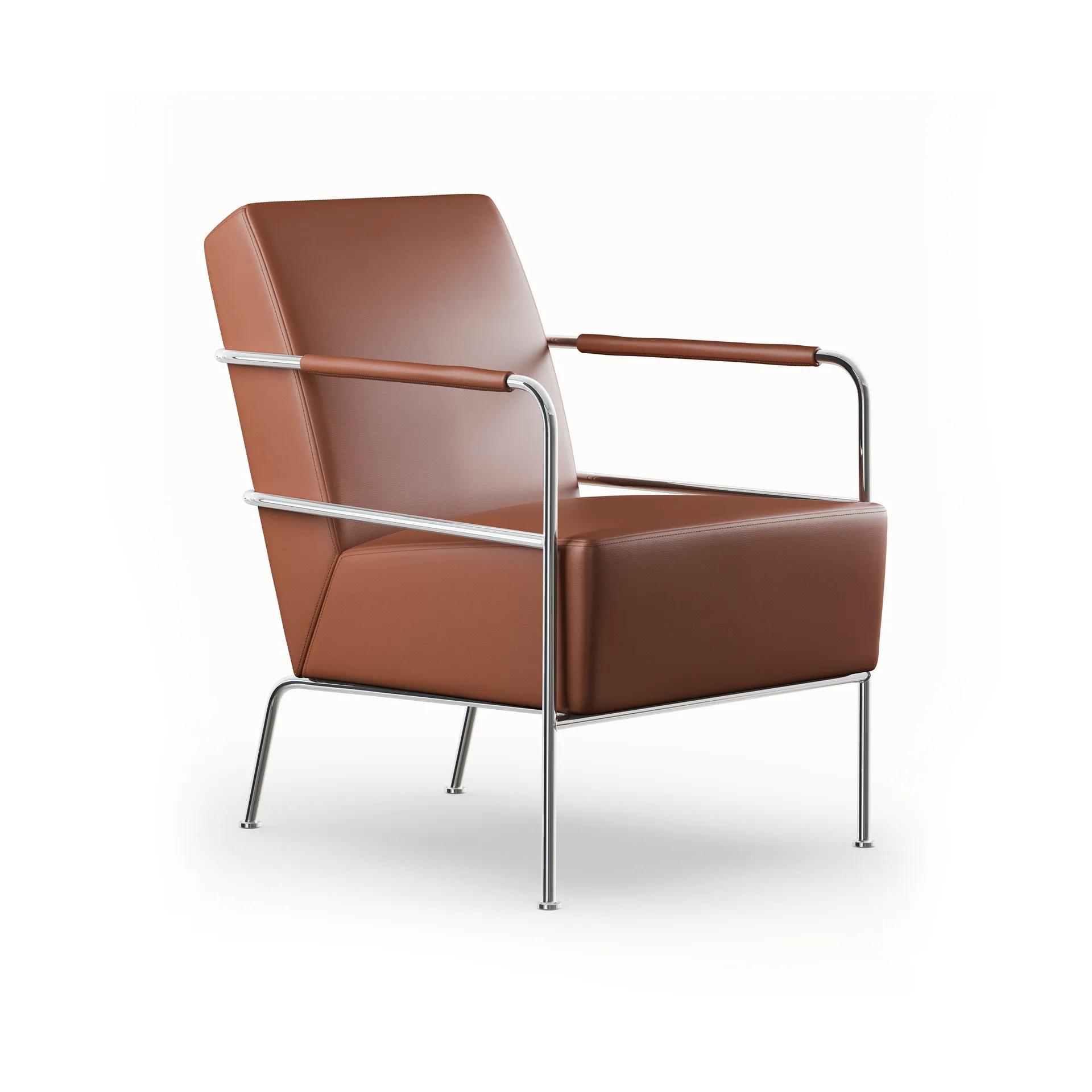 Cinema armchair, Elmo Nordic leather Cognac–chrome frame Lammhults