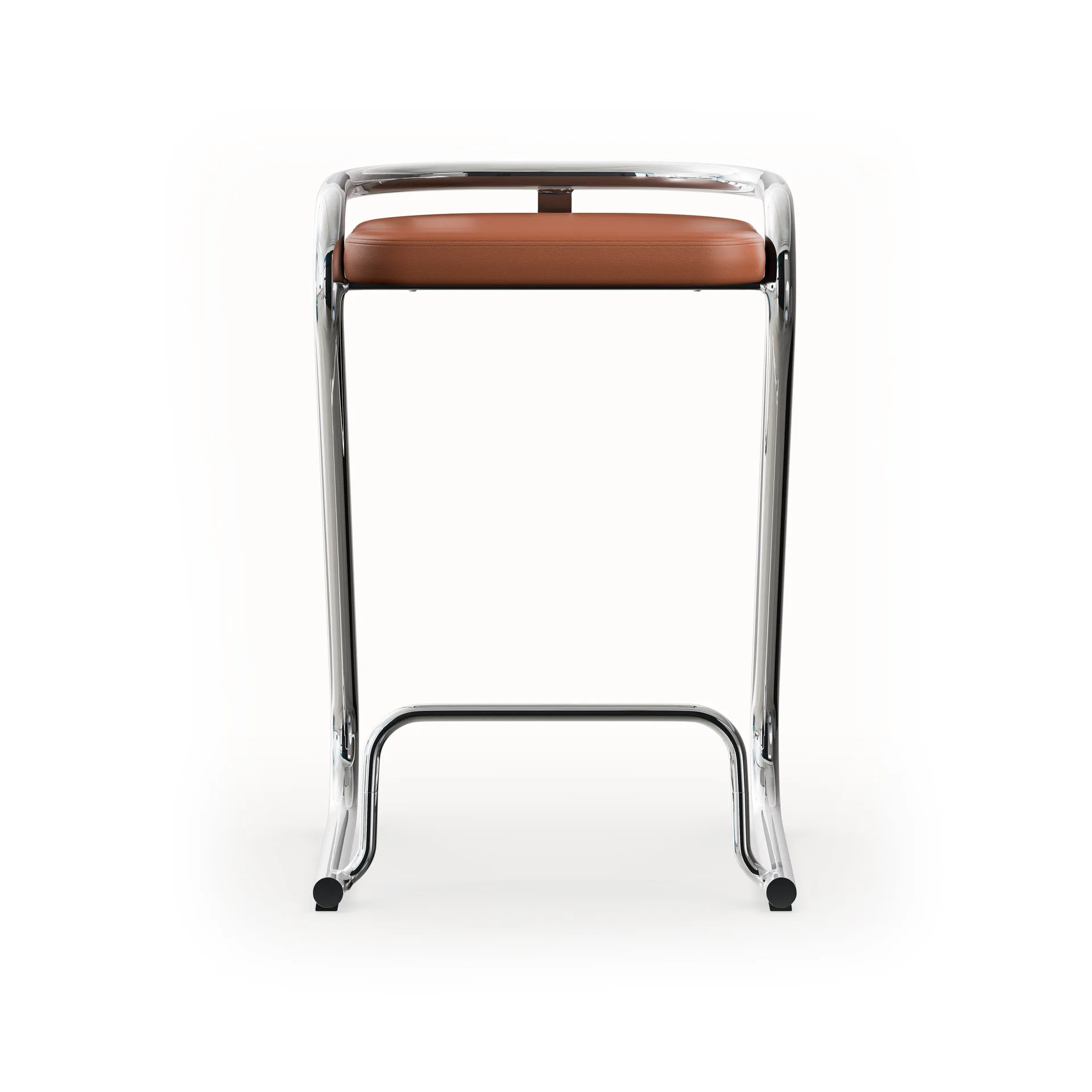 S70-3 bar stool, Elmo Nordic leather Cognac–chrome frame Lammhults