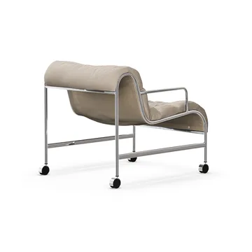 Sunny armchair with armrests - Mauro Putty-chrome frame with wheels - Lammhults