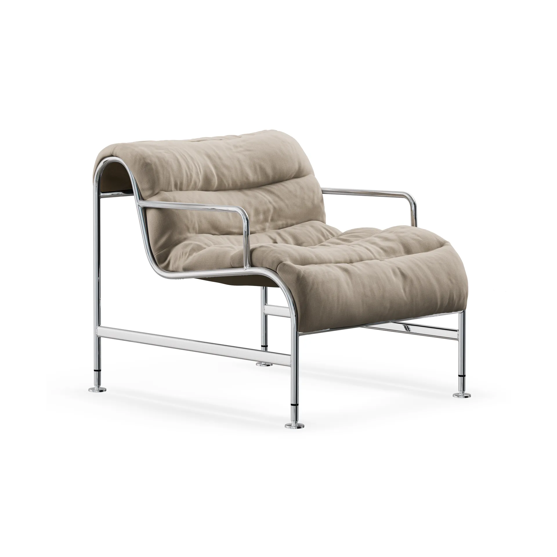 Sunny armchair with armrests, Mauro Putty–chrome frame Lammhults
