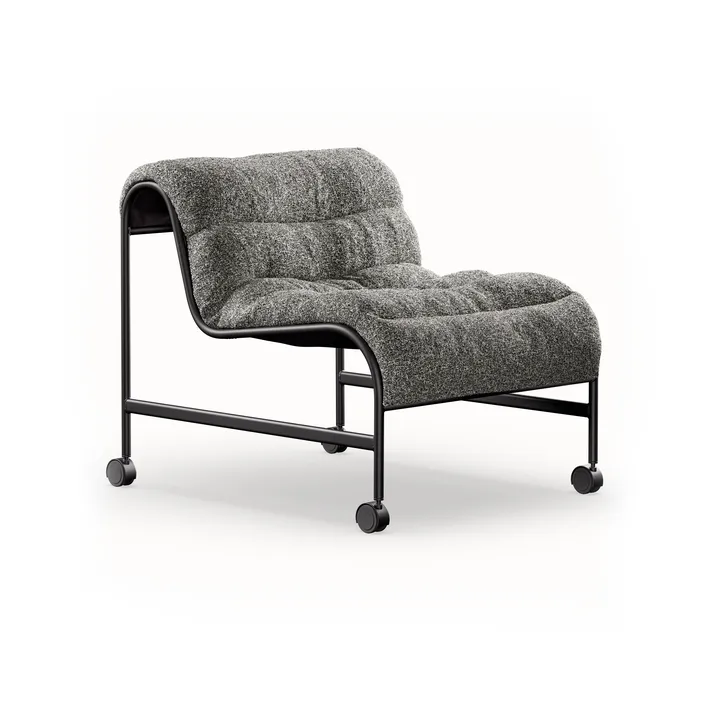 Sunny armchair - Zero Black–matte black frame w. wheels - Lammhults