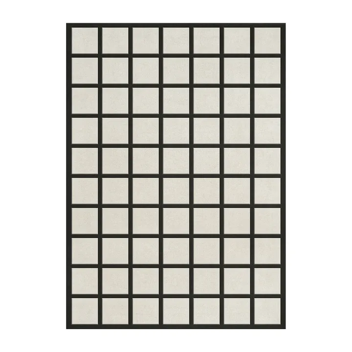 Avenue Checked Bone wool carpet - White. 250x350 cm - Layered