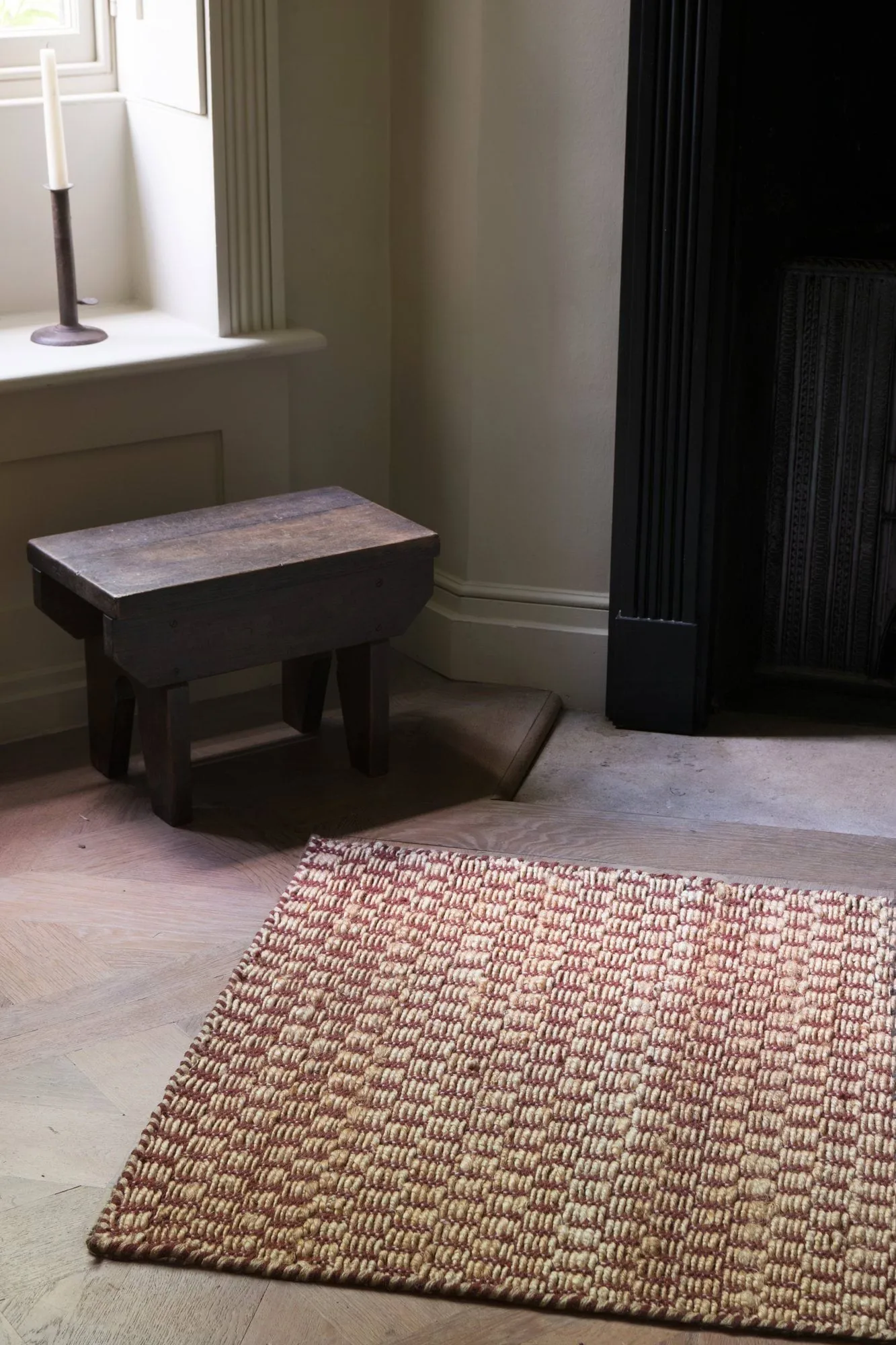 Barley jute rug, Burgundy, 75x240 cm Layered