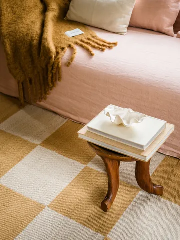 Chess wool rug - Harvest yellow, 200x300 cm - Layered