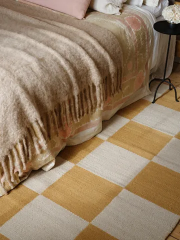 Chess wool rug - Harvest yellow, 200x300 cm - Layered