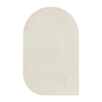 Circular wool carpet 220x350 cm - Bone white - Layered