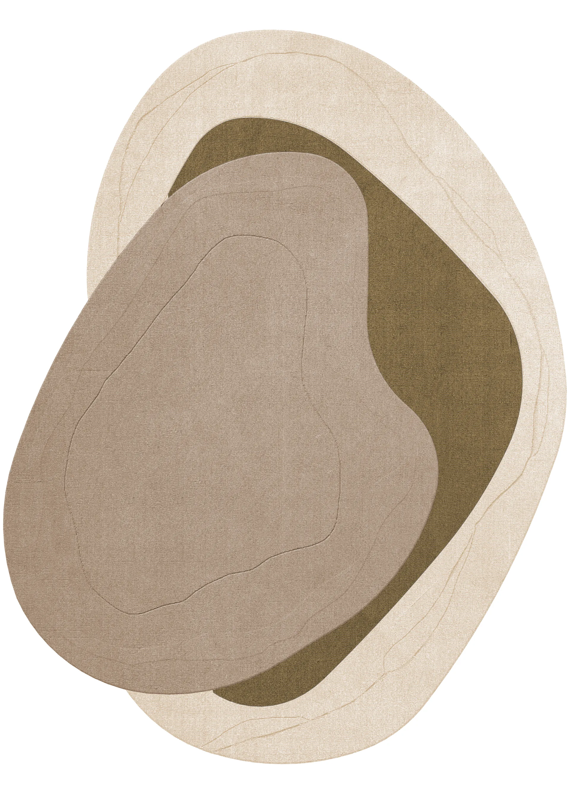 Erik Bratsberg Lozza wool rug, Olive, 270x350 cm Layered