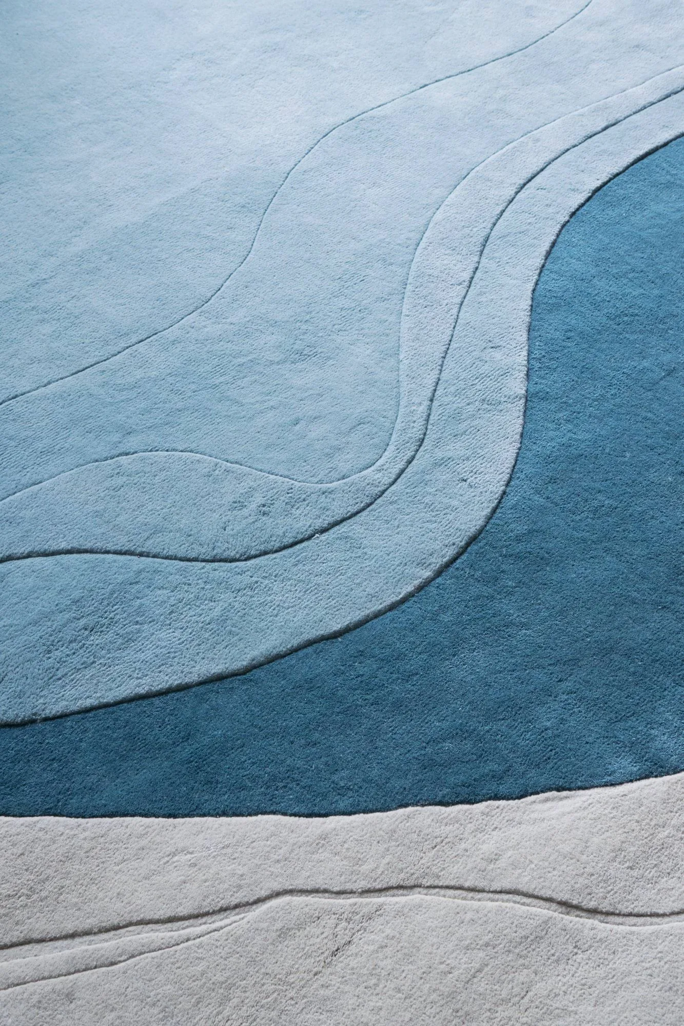 Erik Bratsberg Lozza wool rug, Teal, 210x270 cm Layered