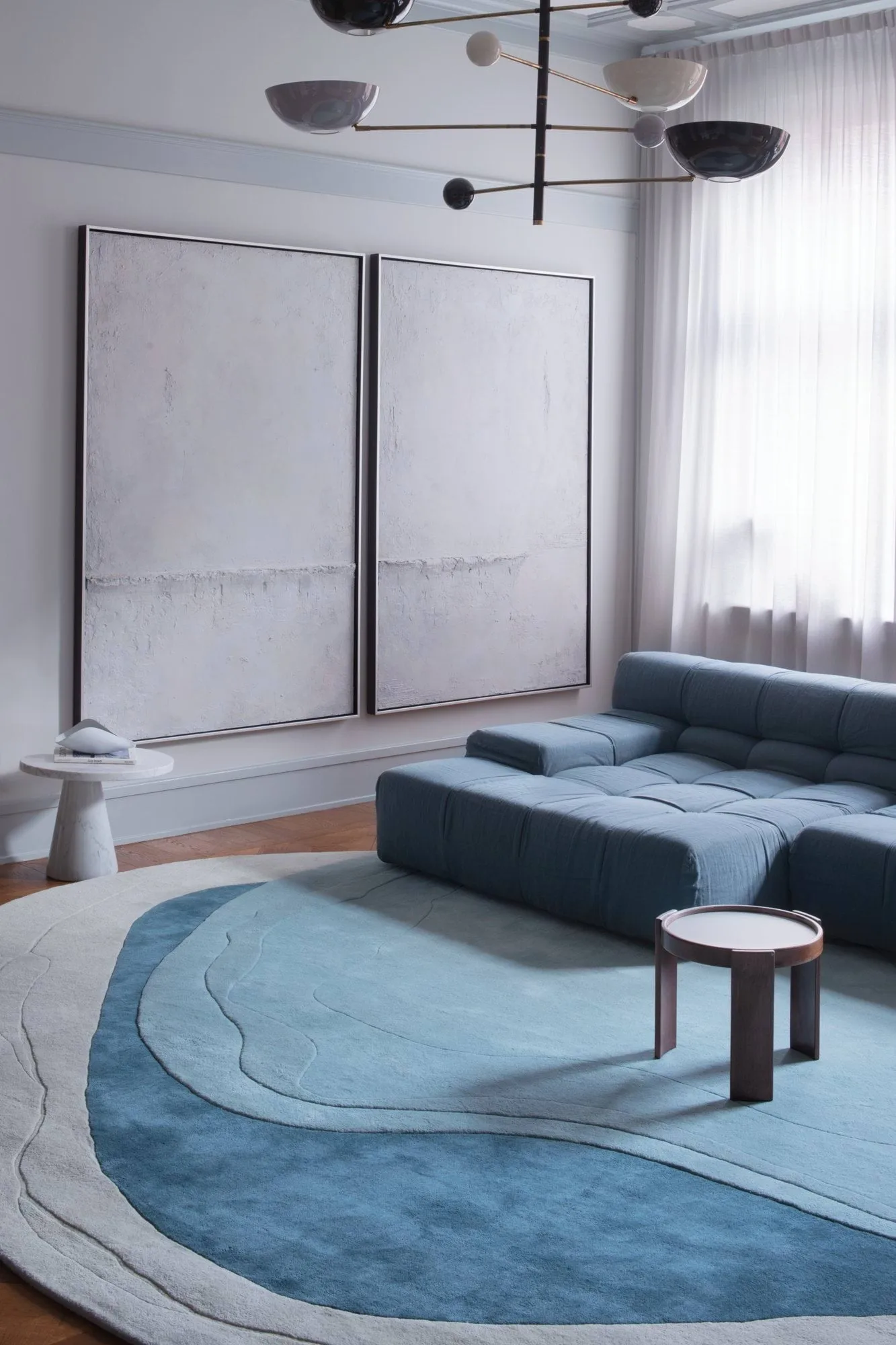 Erik Bratsberg Lozza wool rug, Teal, 210x270 cm Layered