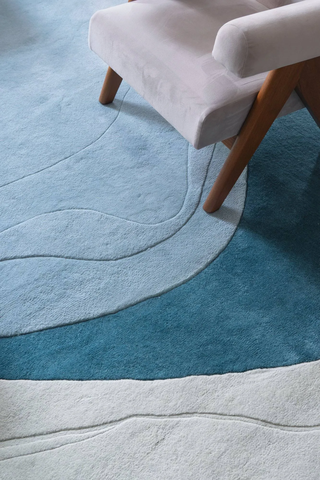 Erik Bratsberg Lozza wool rug, Teal, 230x300 cm Layered