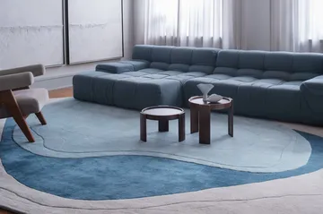 Erik Bratsberg Lozza wool rug - Teal, 270x350 cm - Layered