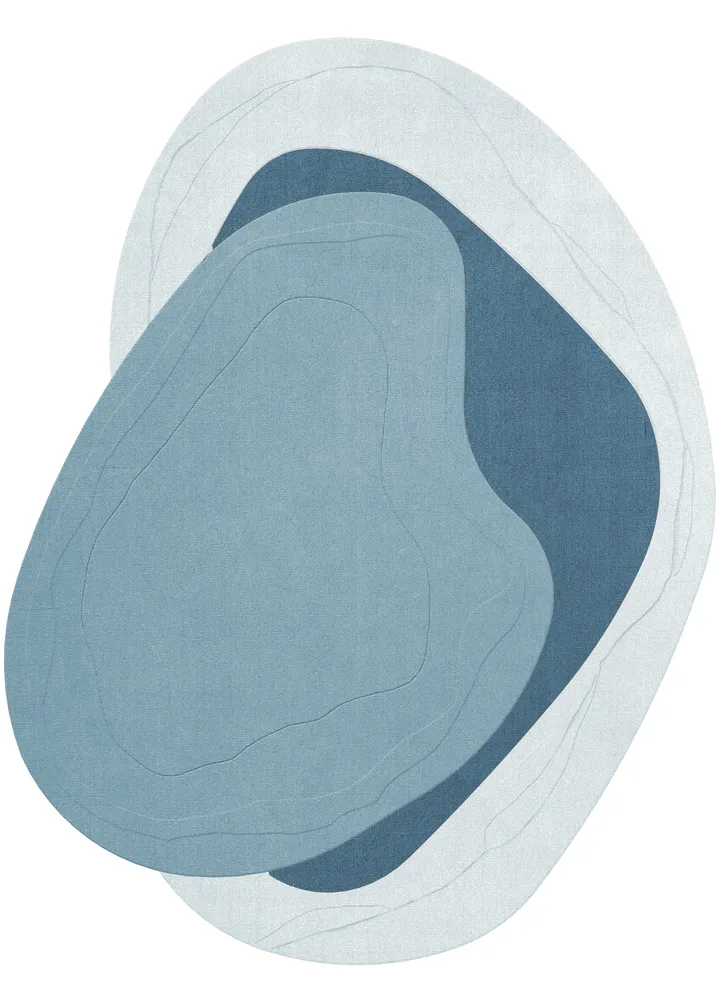 Erik Bratsberg Lozza wool rug - Teal, 300x400 cm - Layered