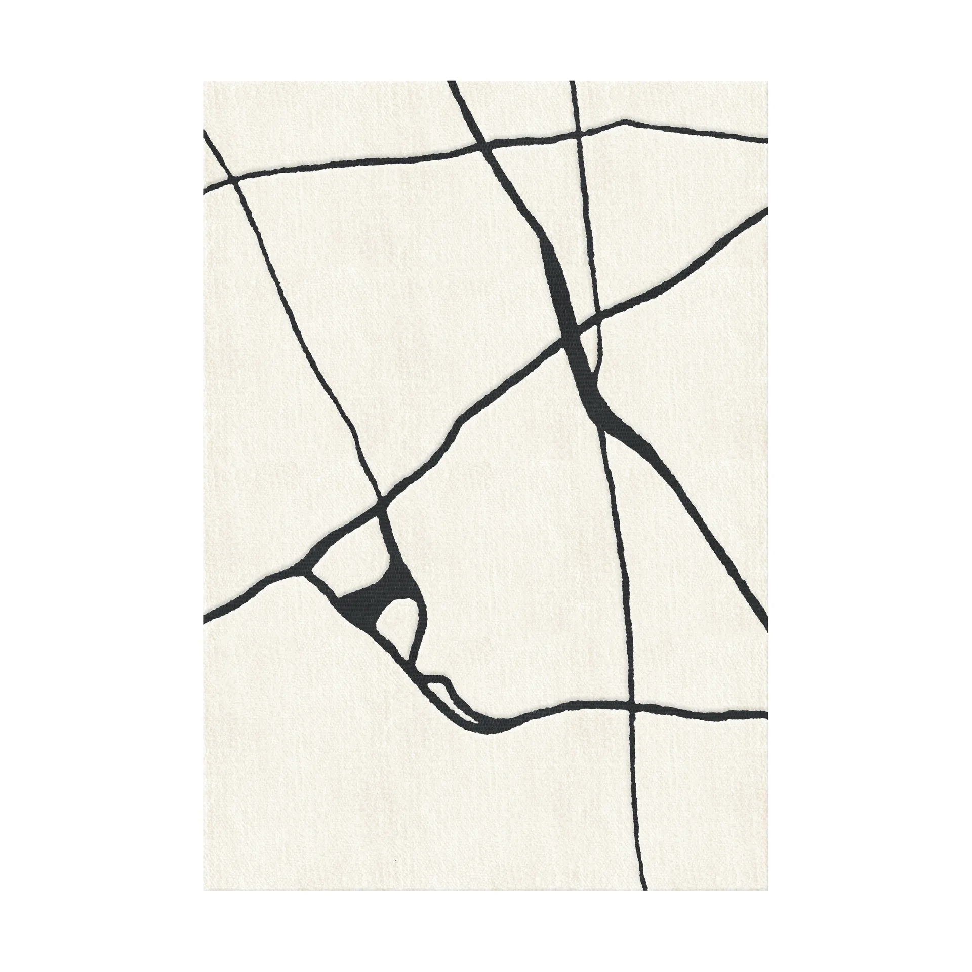 Gute wool rug, Black and white 180x270 cm Layered