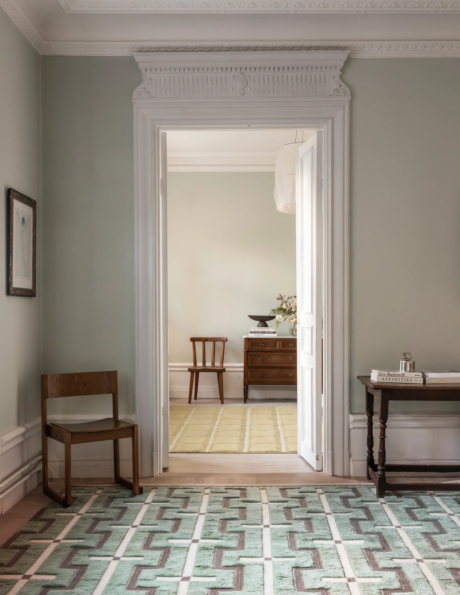 Johanna wool carpet, Sage, 200x300 cm Layered