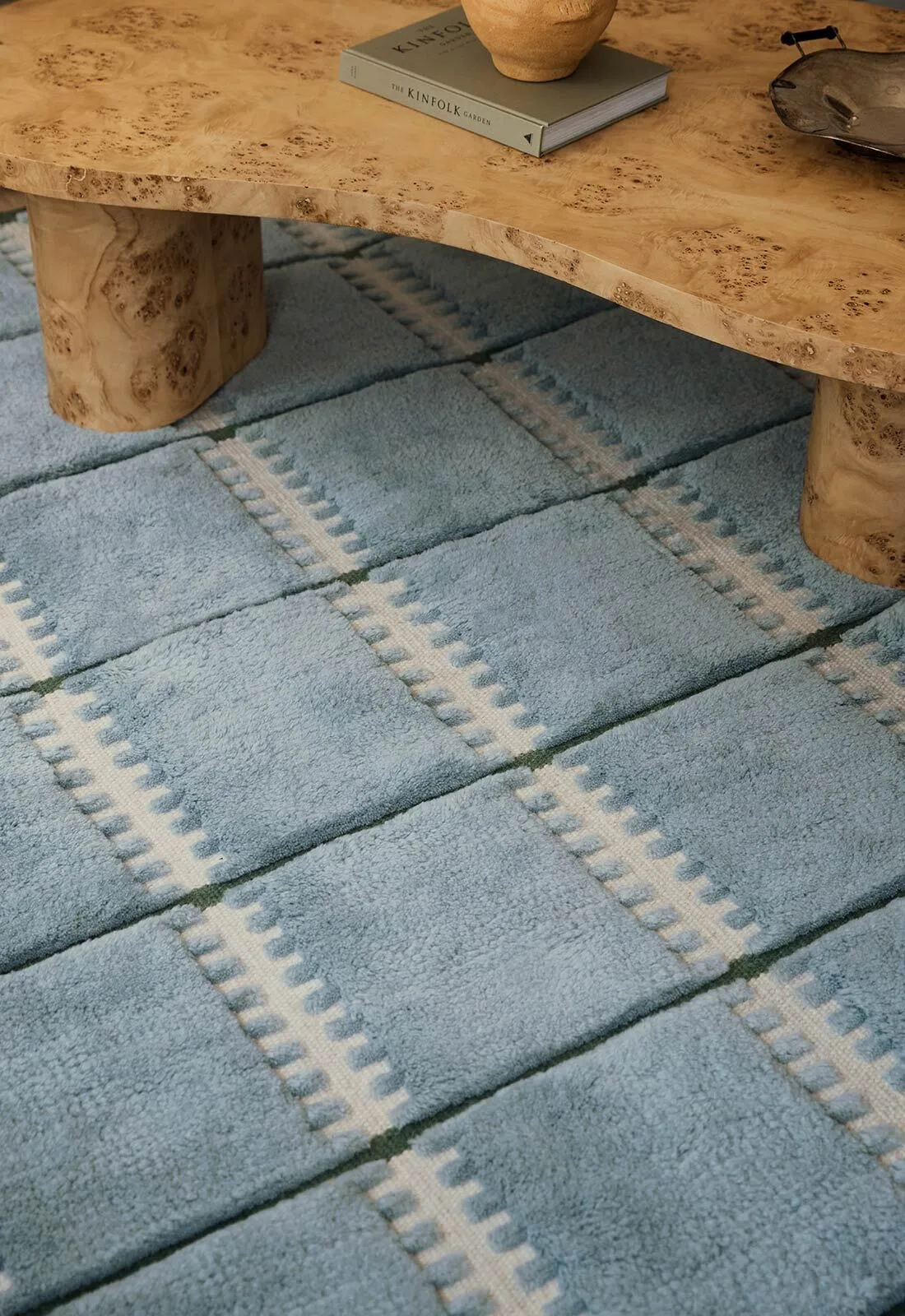 Lilly wool carpet, Blue, 200x300 cm Layered