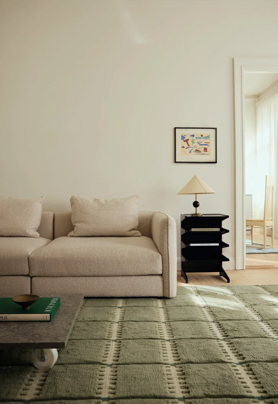 Lilly wool carpet, Green, 200x300 cm Layered