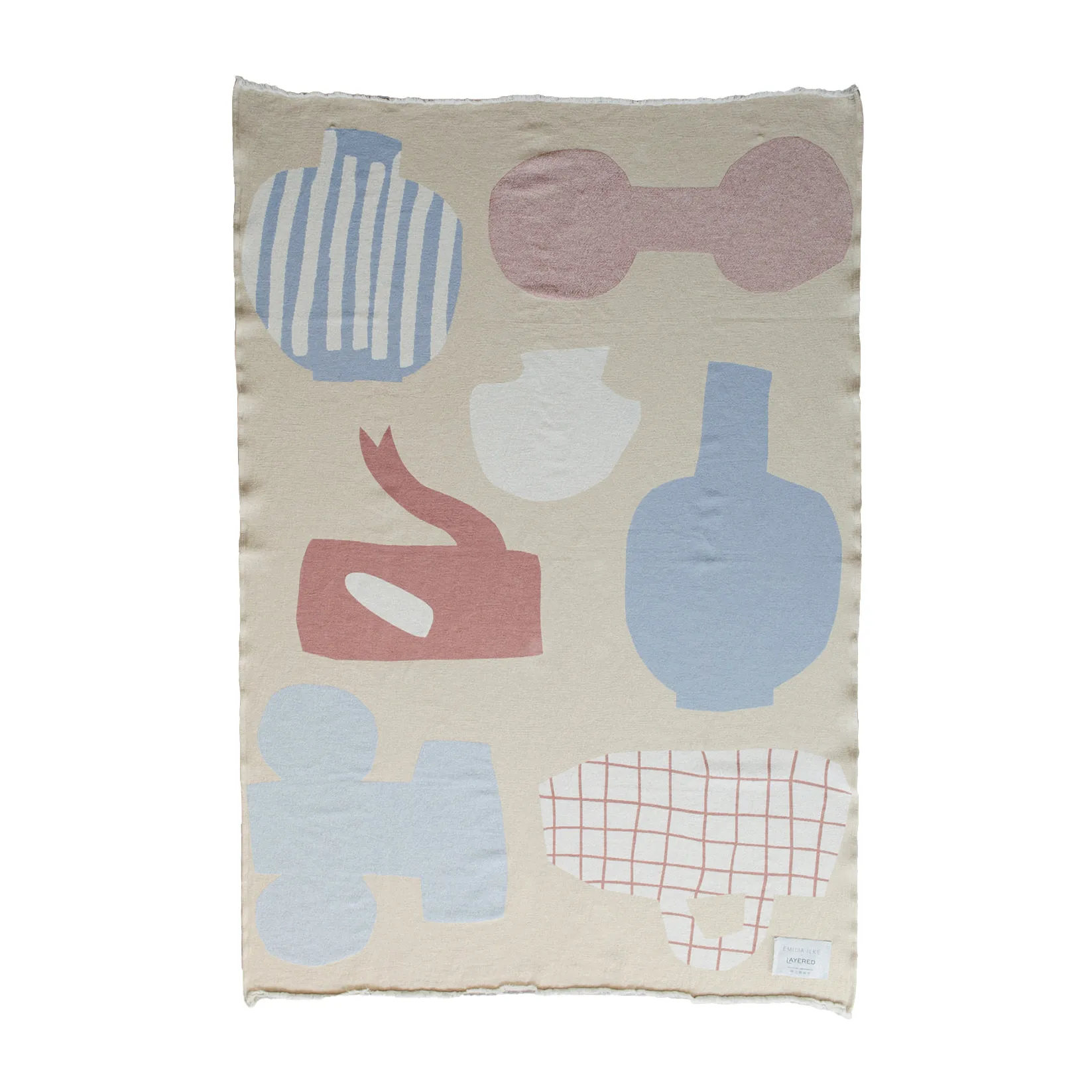 Picnic cotton throw 130x220 cm, Beige Layered