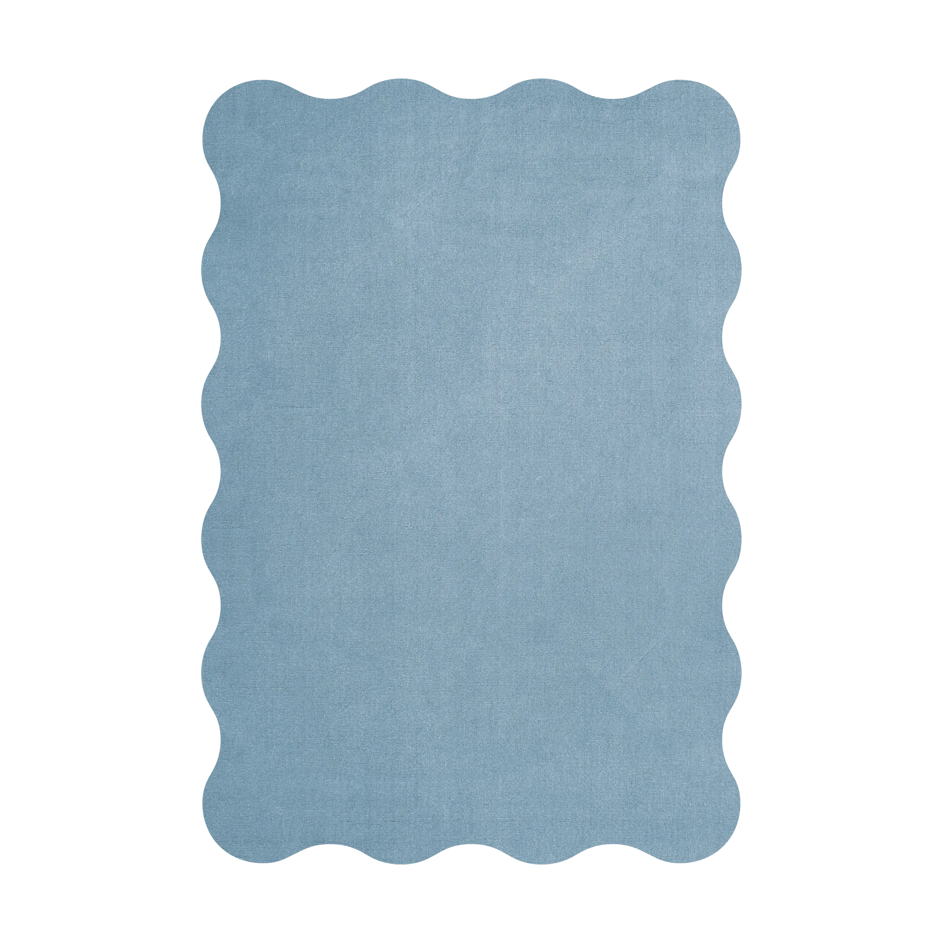 Scallop wool carpet 180x270 cm, Soft blue Layered