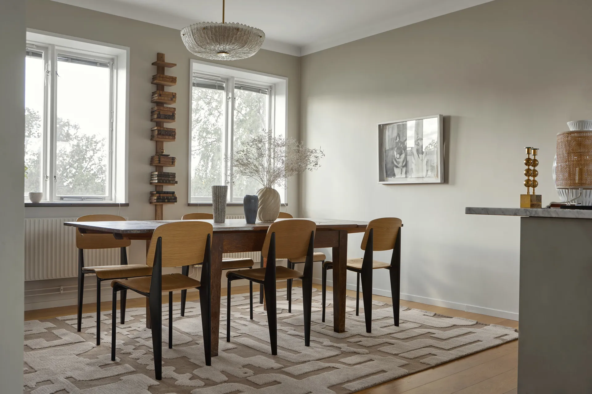 Stig Lindberg Gunnel wool carpet, Walnut brown. 180x270 cm Layered