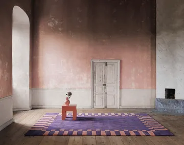 Teklan frame wool rug - Cobalt salmon, 250x350 cm - Layered