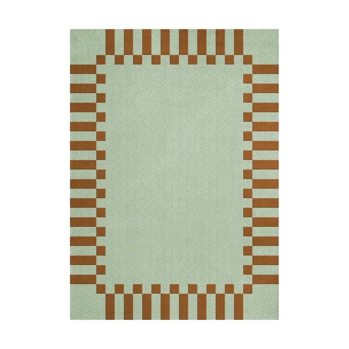 Teklan frame wool rug - Pistachio camel, 140x200 cm - Layered