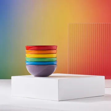 Signature stoneware deep plate set of 6 - Rainbow - Le Creuset