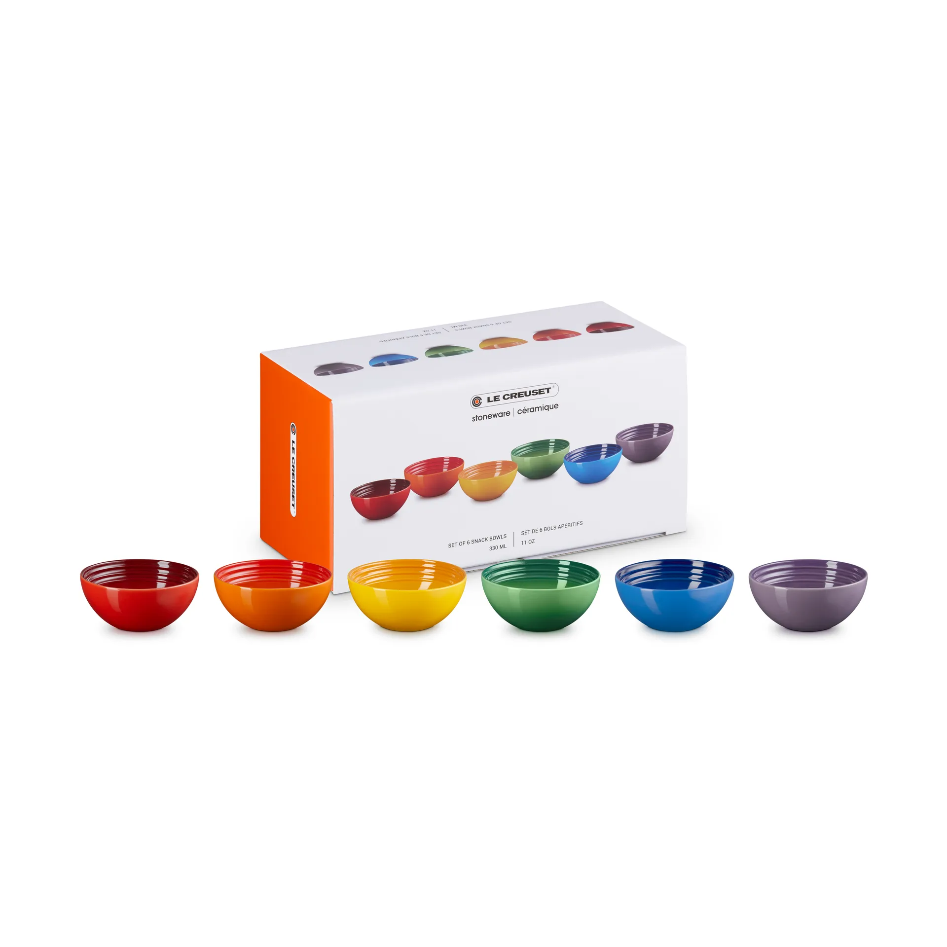 Signature stoneware snack bowl 6-piece, Rainbow Le Creuset