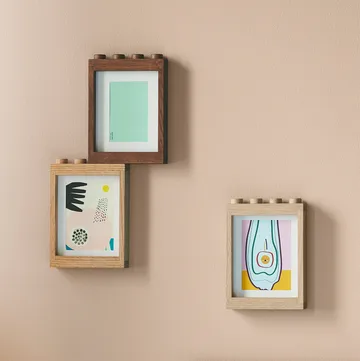 LEGO wooden picture frame - Dark stained oak - Lego