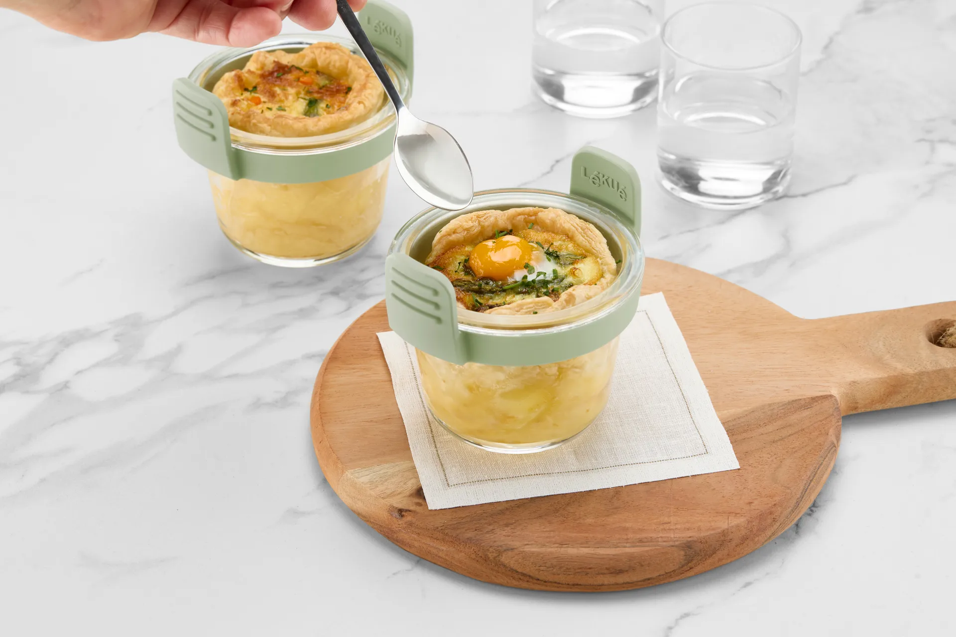 Lékué Air Fryer glass cup mini 4-pack, Transparent Lékué