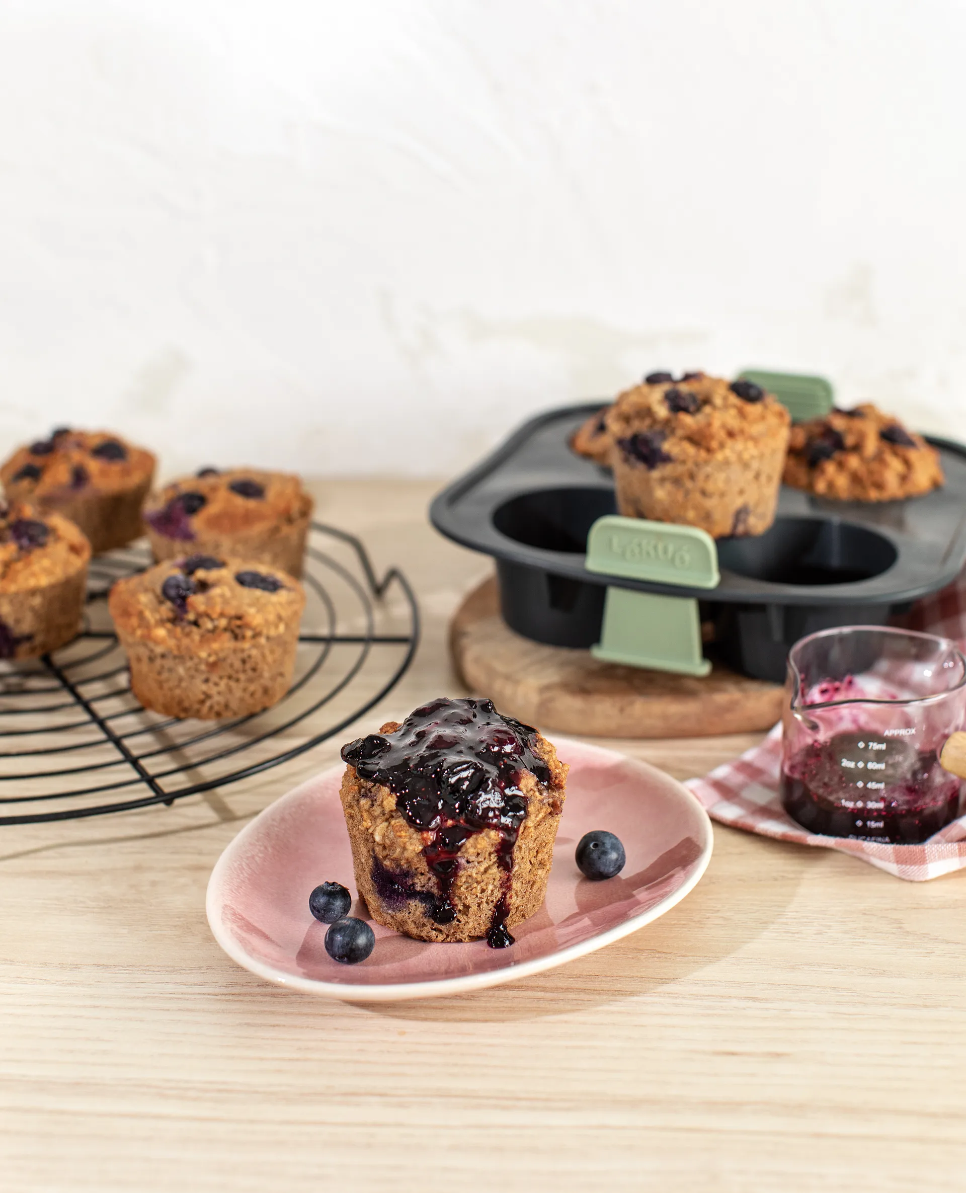 Lékué Air Fryer Muffin Mold 4 pcs, Grey Lékué