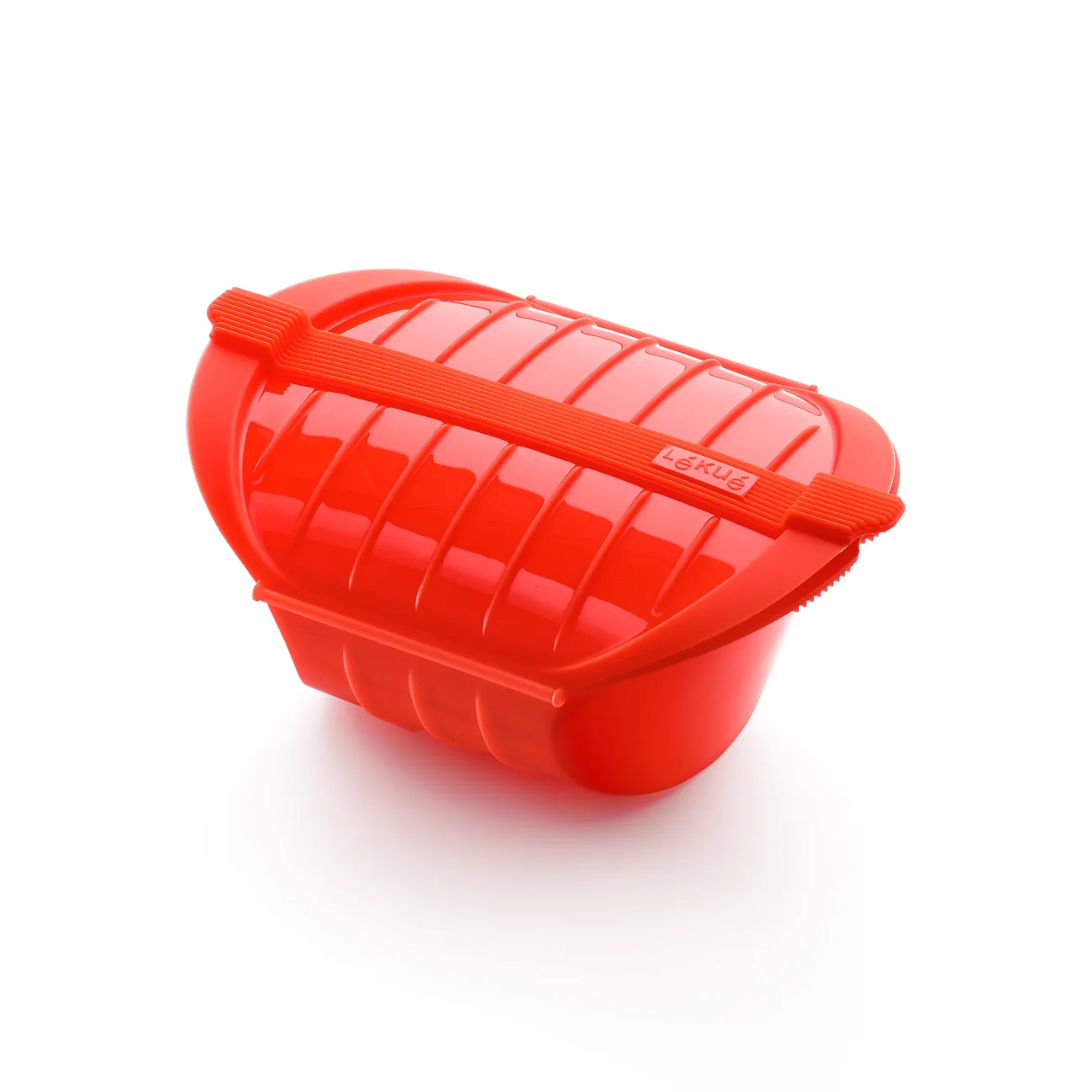 Lékué deep steamer microwave 3-4 servings., Red Lékué