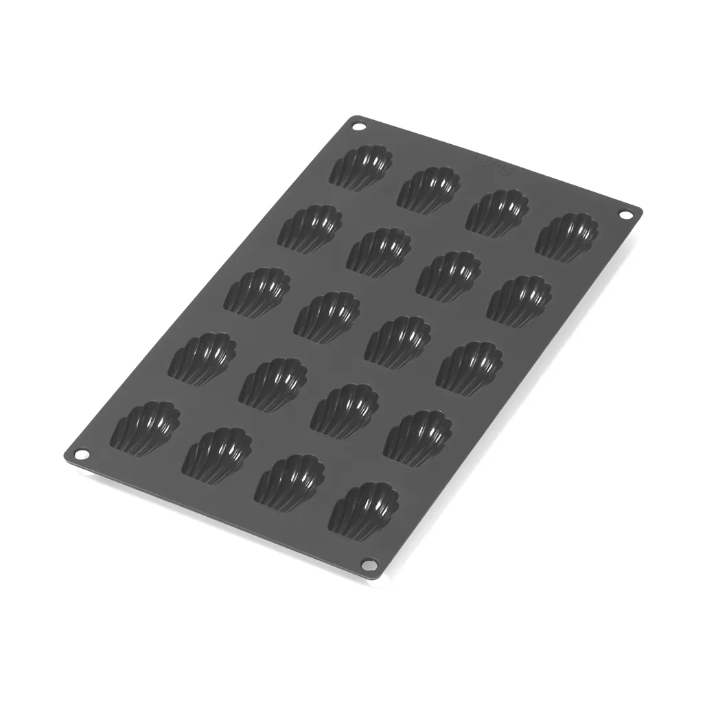 Lékué madeleine mold mini silicone 20 pcs, Black Lékué