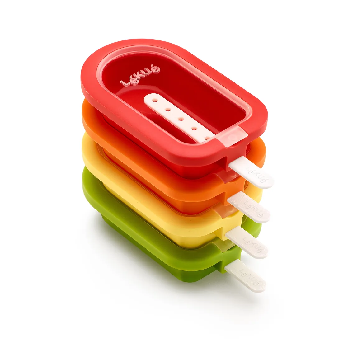 Lékué mini ice pop molds stackable 4 pieces, Mixed Lékué