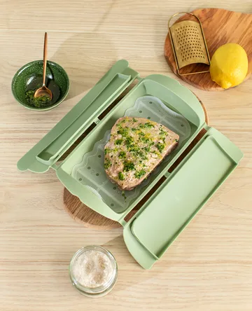 Lékué steamer - Green, with tray, 2-pack - Lékué