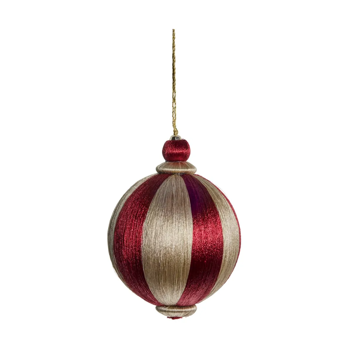 Agnes Christmas bauble Ø10 cm, Dark red-linen Lene Bjerre