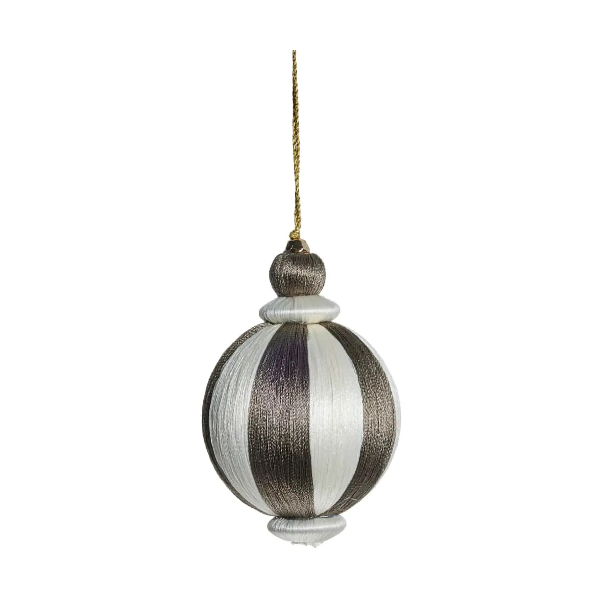 Agnes Christmas bauble Ø8 cm, Off-white-brown Lene Bjerre
