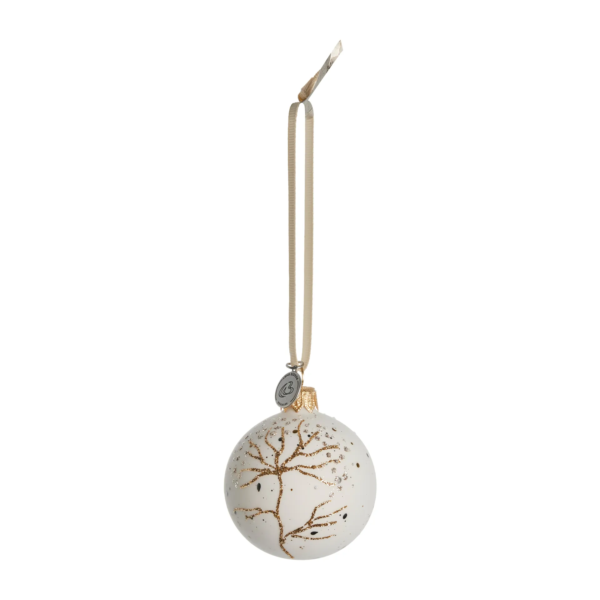 Cadelia bauble branch Ø6 cm, white-light gold Lene Bjerre