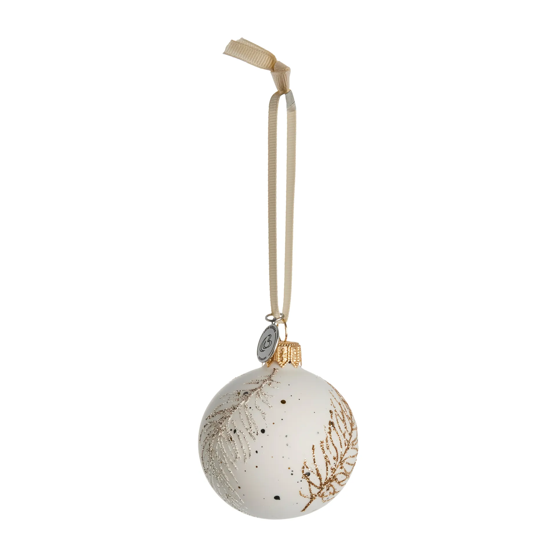 Cadelia bauble feather Ø6 cm, white-light gold Lene Bjerre