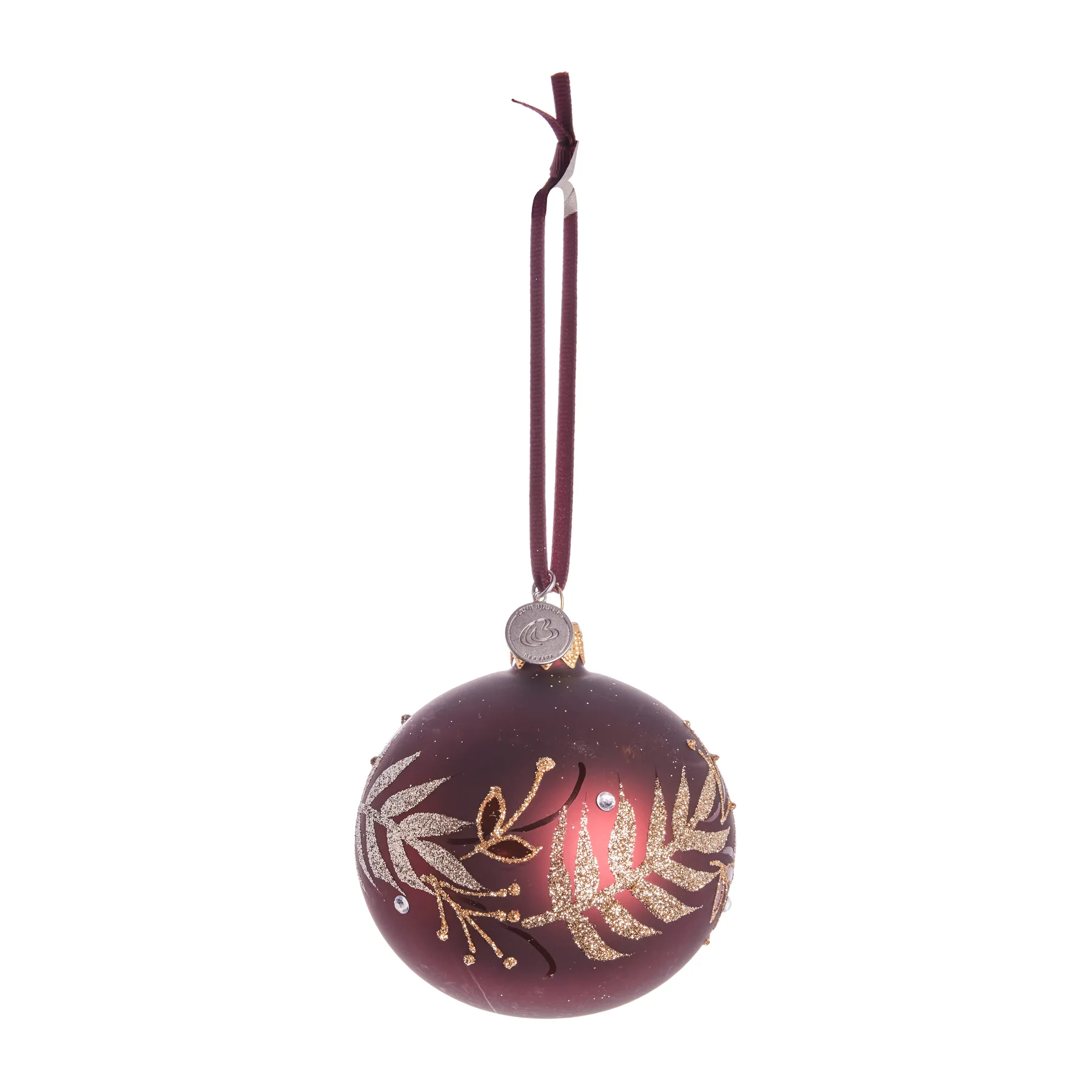Cadelia bauble lleafy tree Ø8 cm, pomegranate-light gold Lene Bjerre