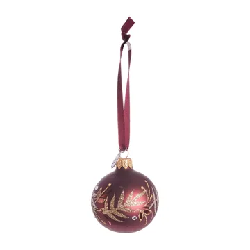 Cadelia bauble with leaf Ø6 cm - pomegranate-light gold - Lene Bjerre